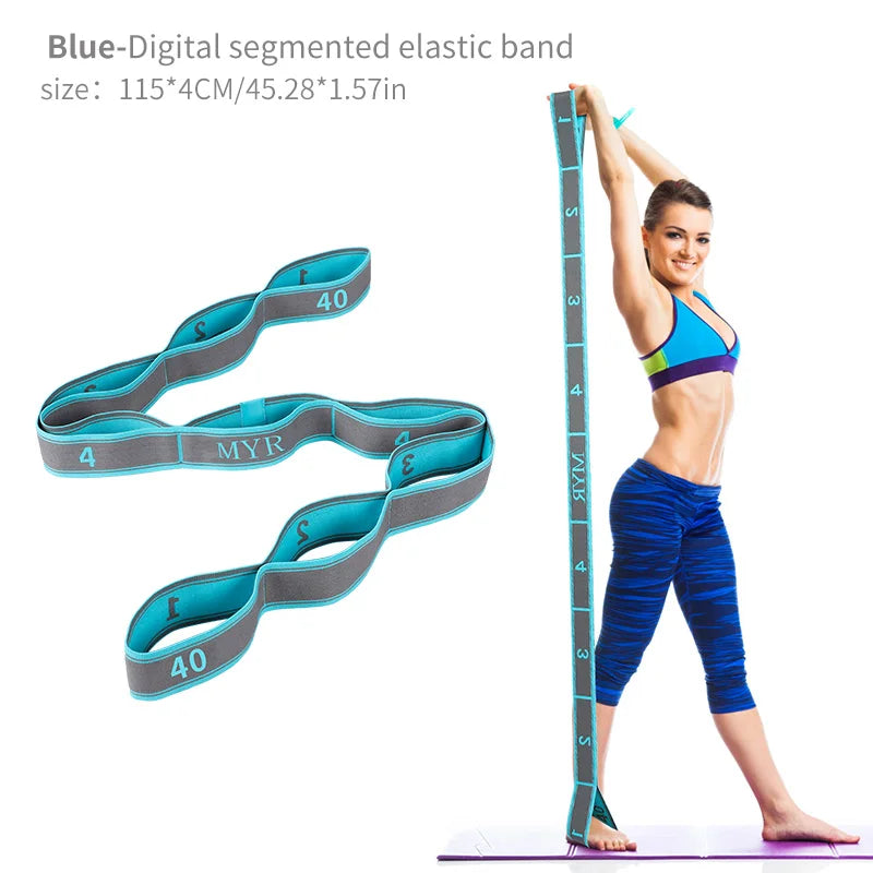 Elastic Yoga Stretching Strap with Loops, Stretch Strap for Ballet, Leg, Body, Stretch Band for Yoga, Dance, Pilates, Gymnastics