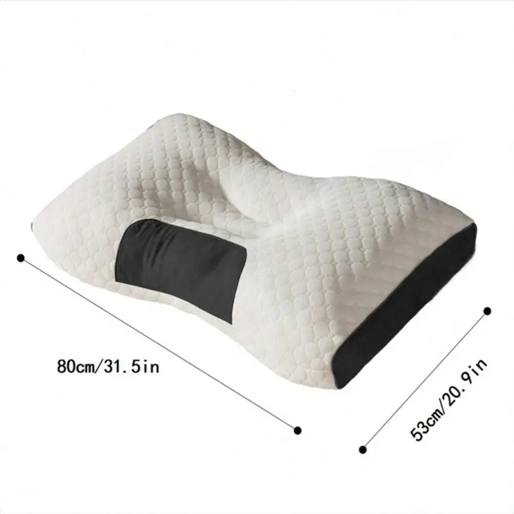 Couple Neck Massage Pillow, Soft Woven Ergonomic Adjustable Sleeping Pillow With Premium Elastic Inner Core, Removable Washable