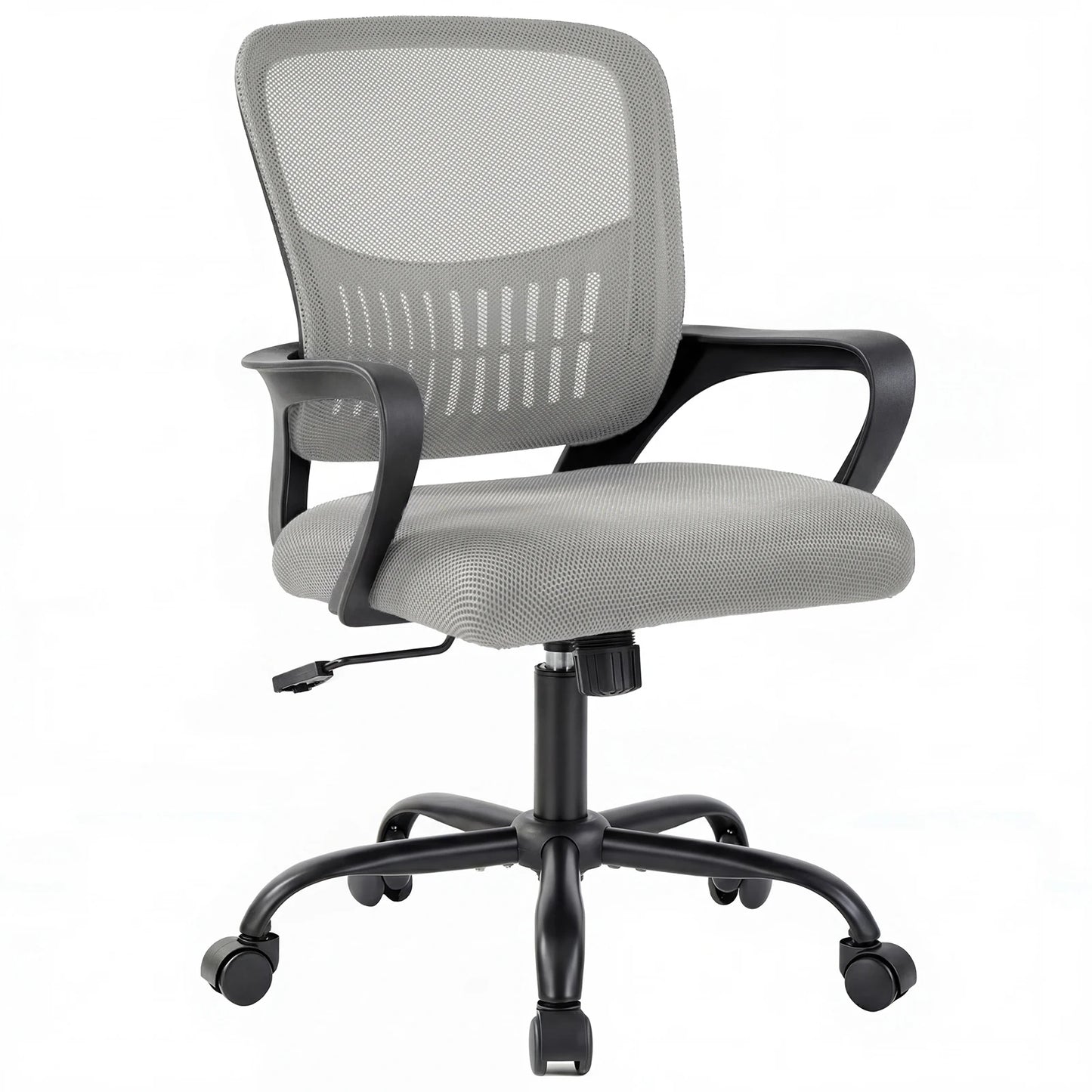 JHK Ergonomic Mesh Fixed Armrest Office Computer Chair Adjustable Swivel Mid-Back Computer Desk Chair with Lumbar Support