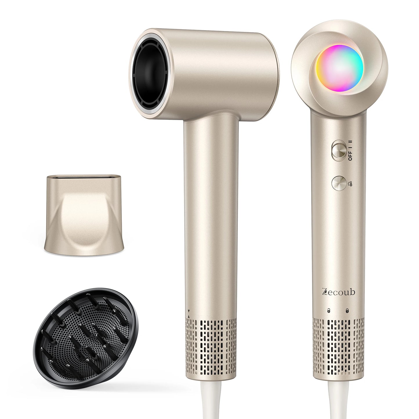 Bopcal Ionic Hair Dryer with Diffuser - 160000RPM High-Speed Blow Dryer, 500 Millons Ions Frizz Free, Fast Drying for Women Men