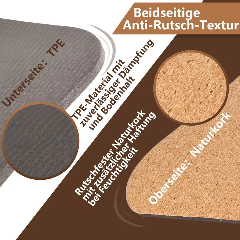 HAPBEAR Large Cork Yoga Mat - 72"x36" Wide Non-Slip for Home Workout, Yoga, Pilates & Stretching - 6mm Cushioned Support & Durable - Carry Bag Included