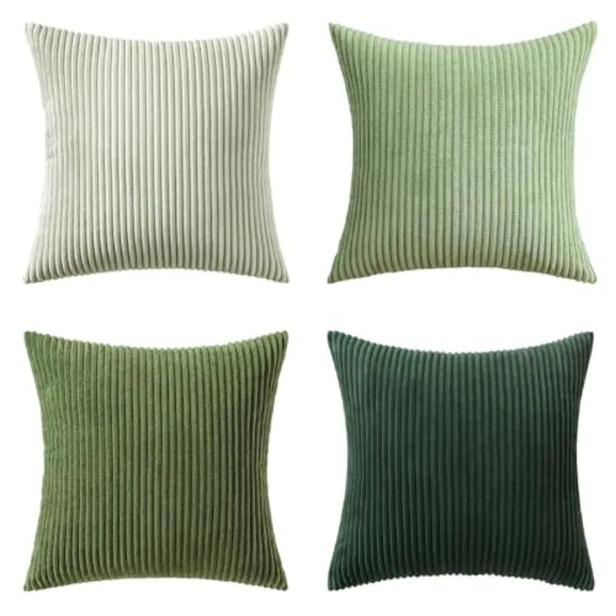Boho Farmhouse Throw Pillow Covers 18x18 Inch Set of 4 Mordern Nordic Cushion Covers Soft Corduroy Spring Home Decor for Couch