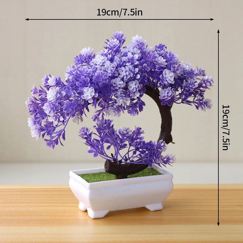 Artificial Potted Flowers Plants Bonsai Fake Plant Flower Potted Ornaments for Garden Small Simulated Tree Home Decor Supplies