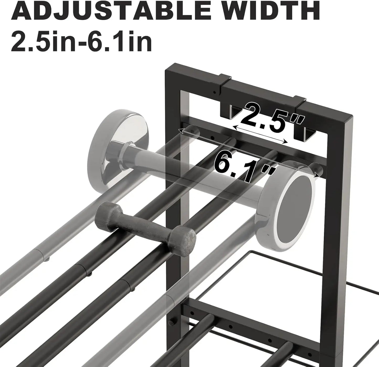 3-Tier Adjustable Dumbbell Rack, Heavy Duty Metal Storage for Home Gym Equipment and Accessories