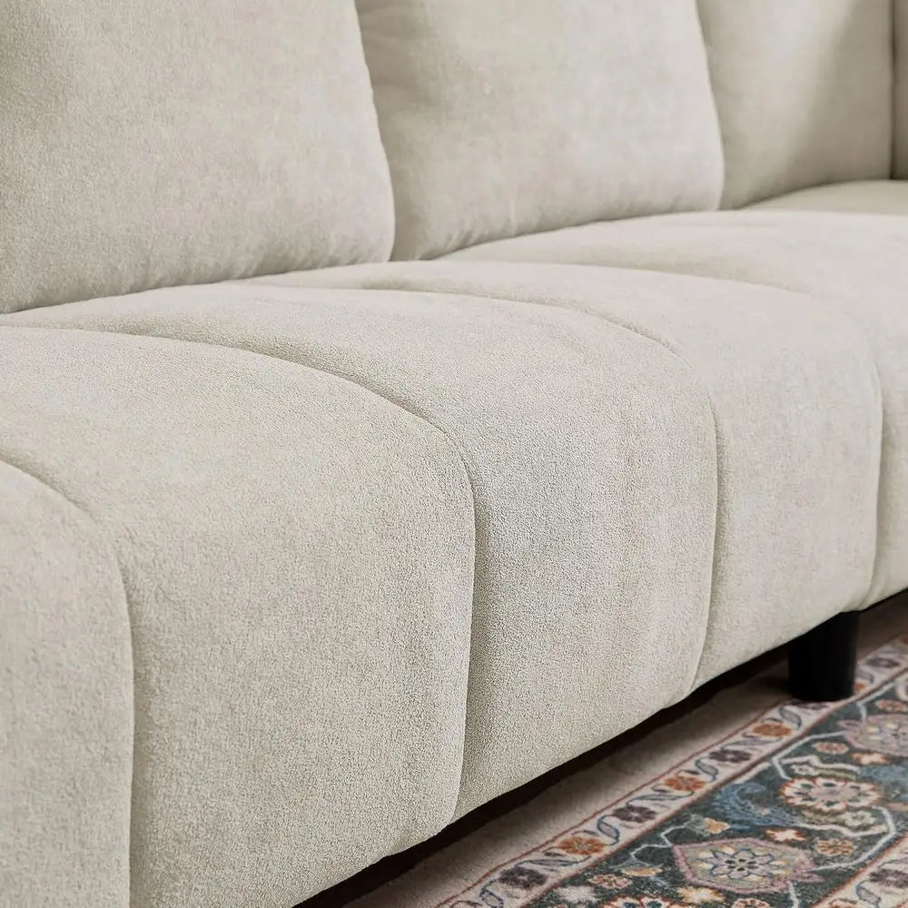 Convertible Sectional Soa Couch, 102" L Shaped Couch with Back Cushions, ern Upholstered abric 6-Seat Reversible Soa Set or Livi
