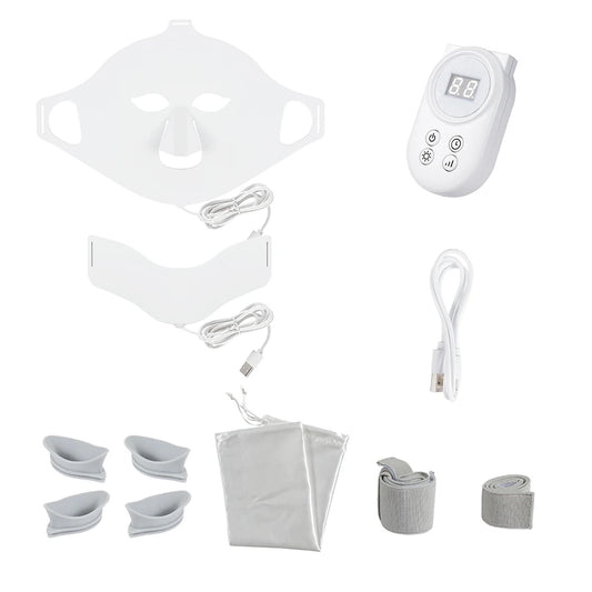 7 Colors Photon Face Neck LED Mask 3D Flexible Silicone Facial Beauty Mask Red Light Infrared Skin Care Repair Skin Wireless Use