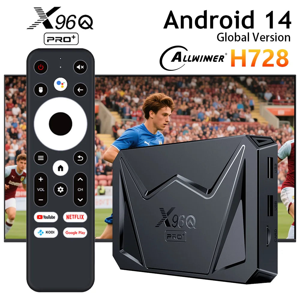 Original X96Q PRO+ Android 14 TV Box 4GB 32GB Allwinner H728 Quad Core 8K HD 1000M LAN Wifi6 X96Q Pro Plus Set Top Box 2GB 16GB
