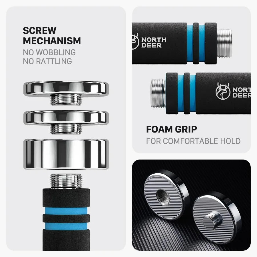 Steel Dumbbells Ultracompact & Adjustable Chrome Dumbbell with Foam Handles 2×5LB Standard-Finish Home Gym Workout