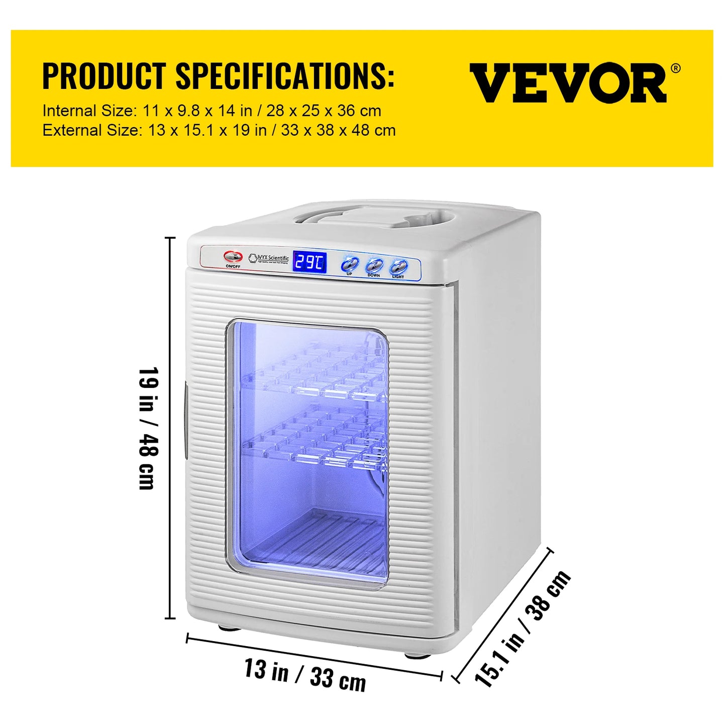 SucceBuy 25L Reptile Incubator Scientific Lab Automatic Incubator Egg Breeding Hatchery Work for Thermostats Snakes and Turtles