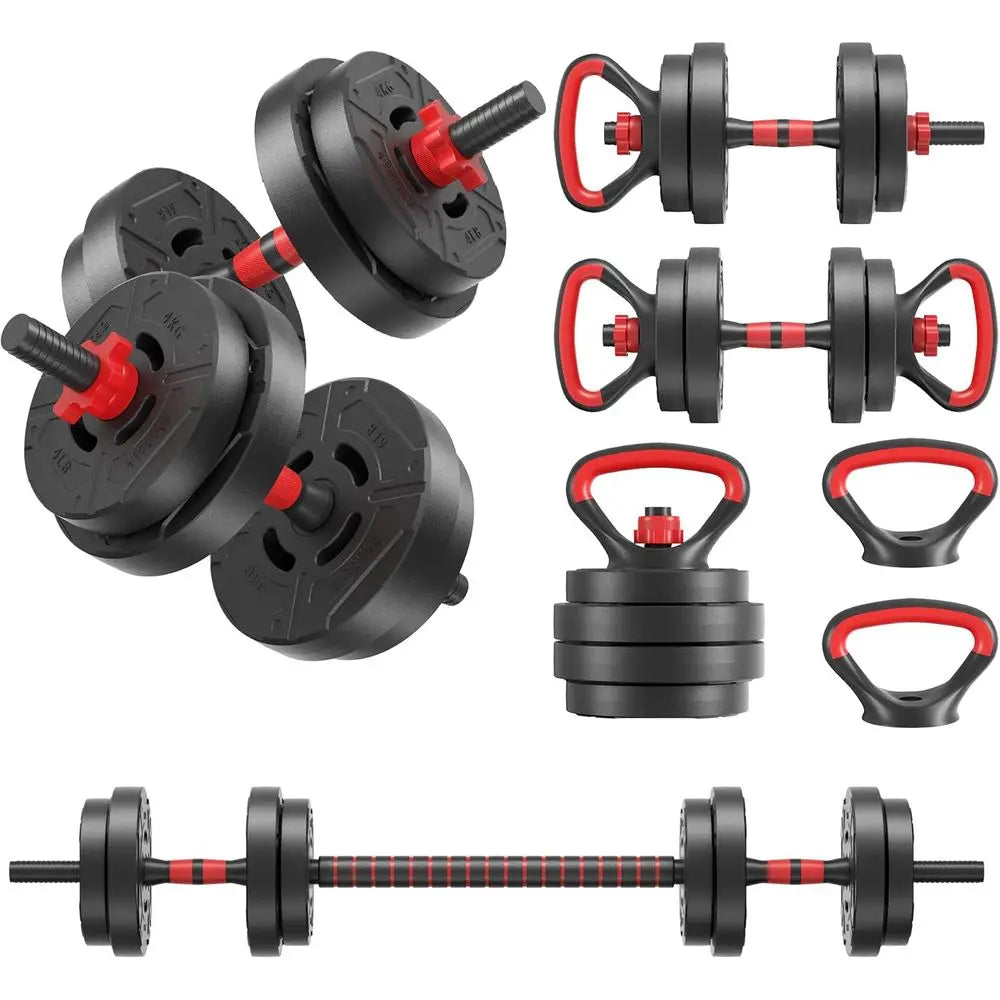 Versatile 40-60 lbs Adjustable Dumbbell Set, Portable Multi-Function Home Gym Kettlebell Kit