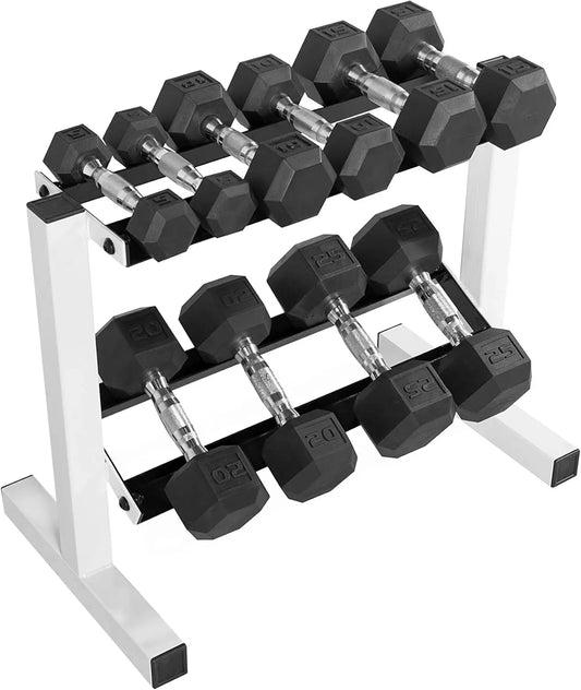 150 lb Dumbbell Set with 2-Tier Rack | Multiple Weight Options for Home Gym
