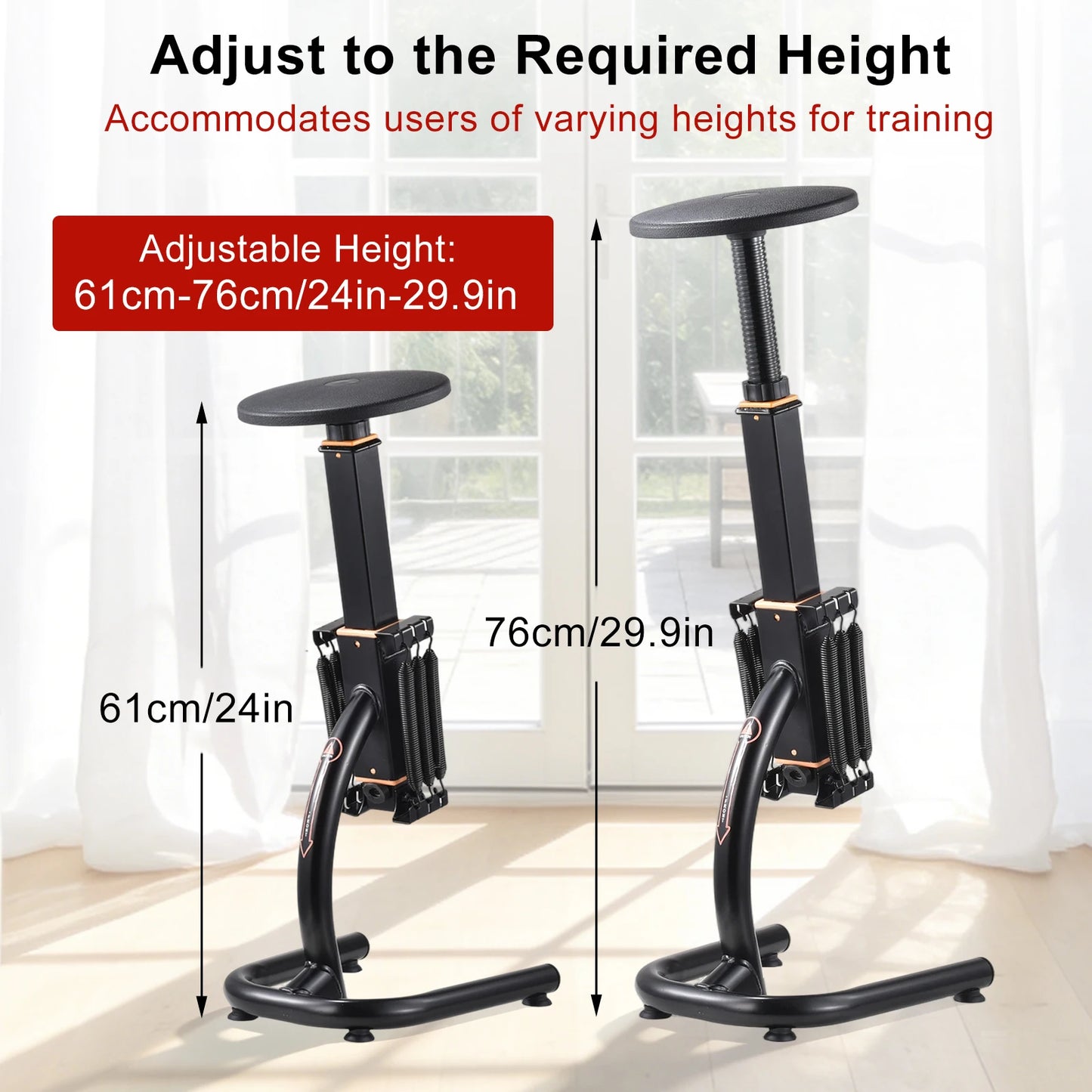 Height Adjustable Assisted Squat Machine,Resistance Glute Trainer – Foldable Leg & Core Strengthener for Home Gym, Supports