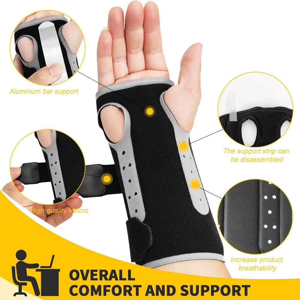 1 Pcs Wrist Brace for Carpal Tunnel Relief Night Support Hand Brace, Adjustable Wrist Support for Tendonitis, Arthritis, Sprains