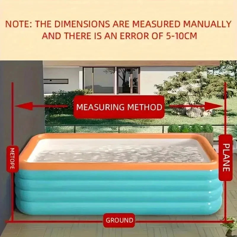 Outdoor Hot Tubs 102 by 63 by 22 Extra Large Family Inflatable Swimming Pool Above Ground for Backyard
