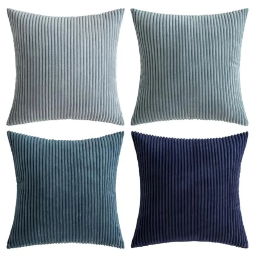 Boho Farmhouse Throw Pillow Covers 18x18 Inch Set of 4 Mordern Nordic Cushion Covers Soft Corduroy Spring Home Decor for Couch
