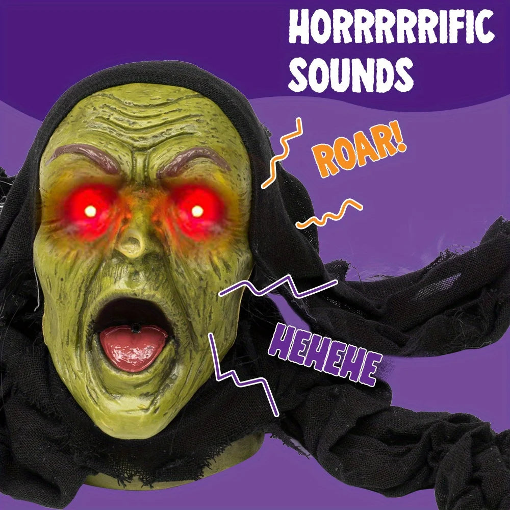 Halloween Decoration Outdoor Zombie Groundbreaker Halloween Outside Zombie Decor with Sound and Flashing Eyes, Scary Groundbreaker for Yard Lawn Graveyard Decorations