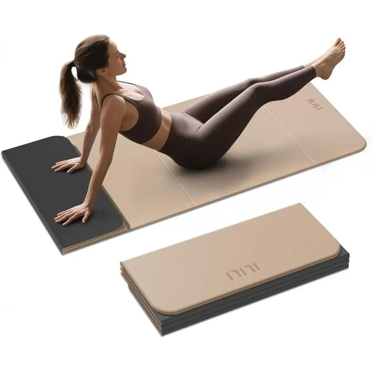 Thick 10mm TPE Yoga Mat, 75 Long x 26 Wide, Soft & Comfortable, 0.4 Folding, Portable for Fitness & Outdoor Use