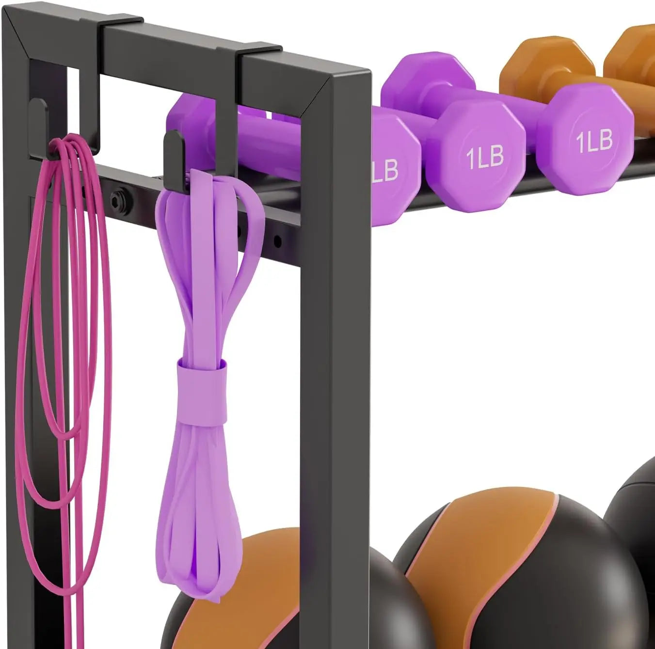 3-Tier Adjustable Dumbbell Rack, Heavy Duty Metal Storage for Home Gym Equipment and Accessories