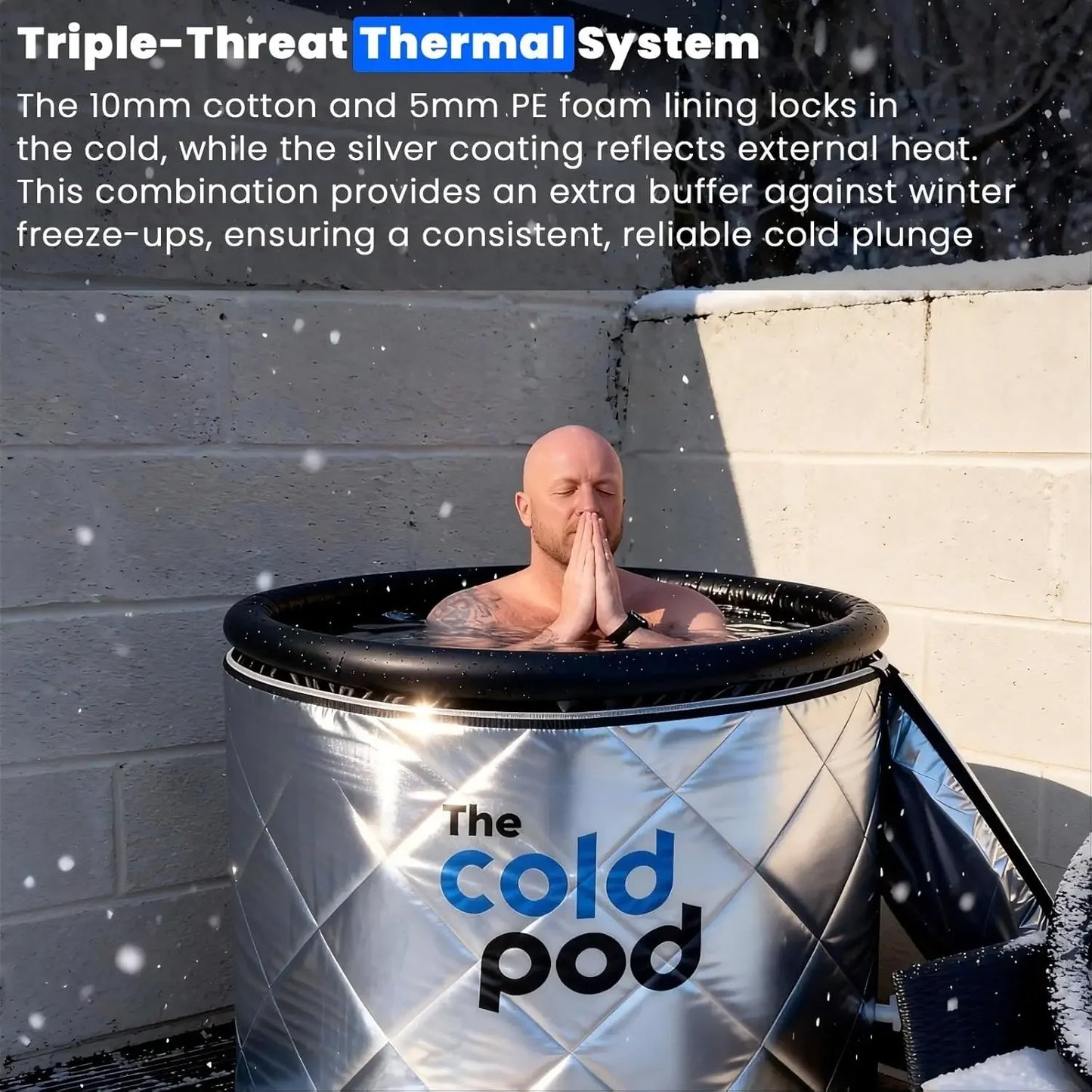 Cold Plunge Tub 85 Gal Round Tub Full Wrap UV Reflective Insulation Cover Bundle Indoor Outdoor Use Portable Ice Bath Tub Athlet