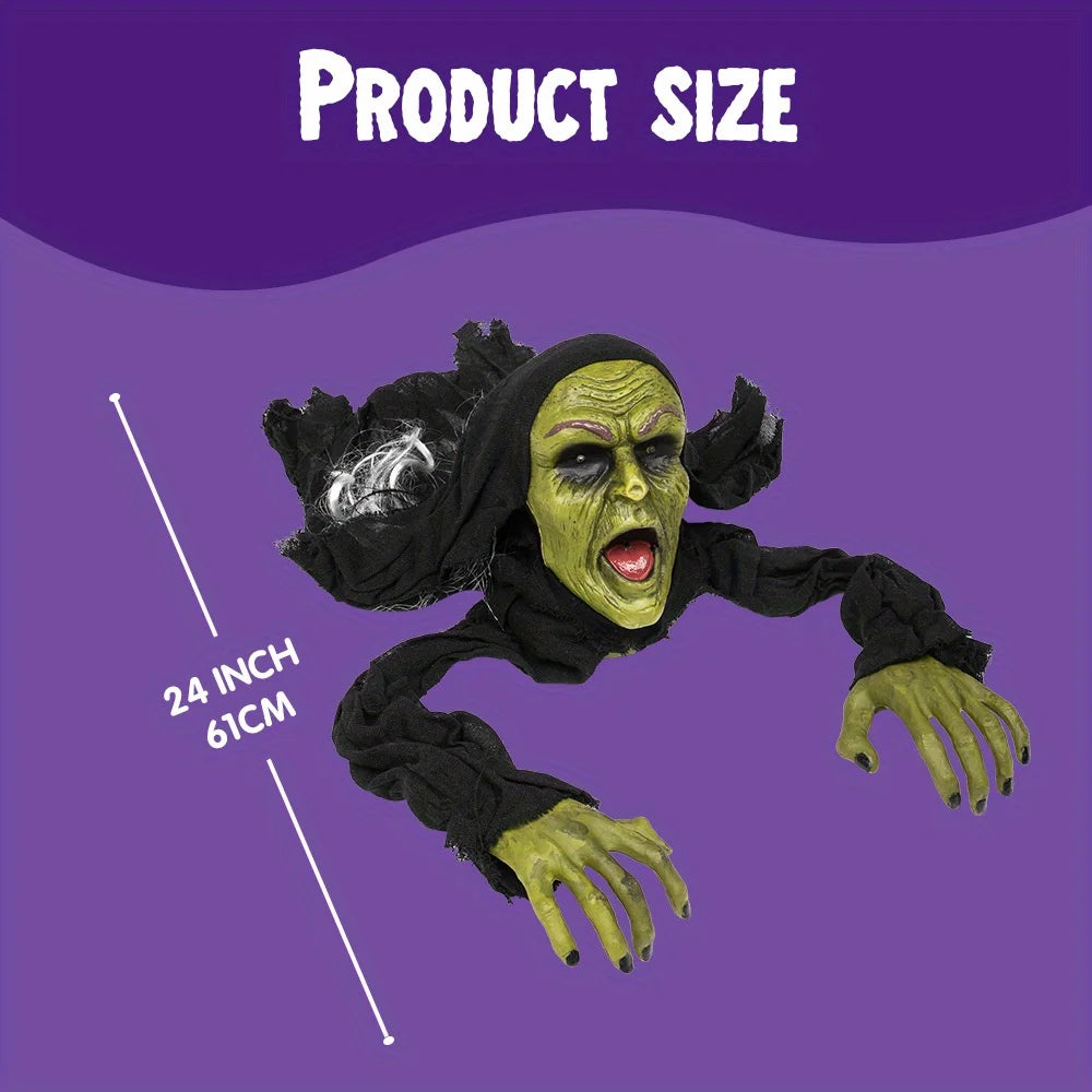 Halloween Decoration Outdoor Zombie Groundbreaker Halloween Outside Zombie Decor with Sound and Flashing Eyes, Scary Groundbreaker for Yard Lawn Graveyard Decorations