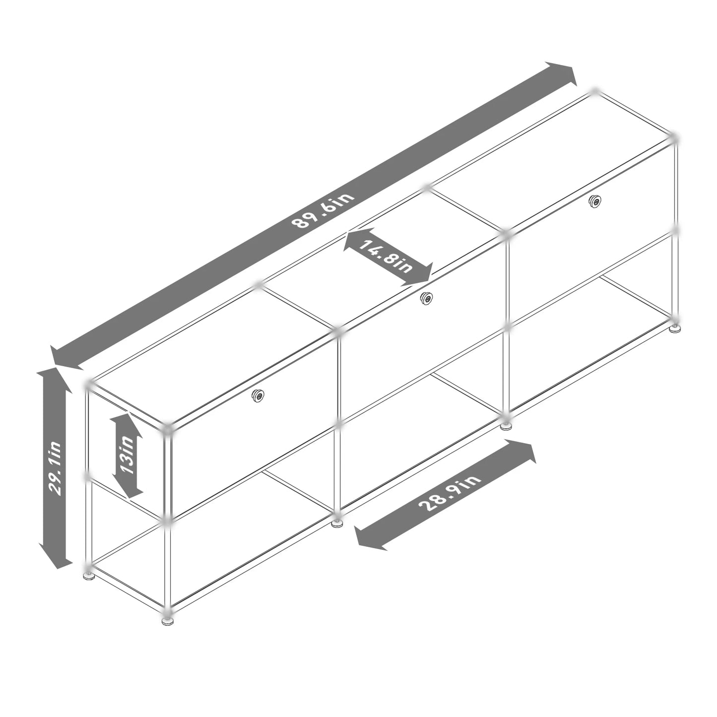 Modern Storage Cabinet Stainless Metal Organizer TV Stand Cabinet for Living Room and Home Office Furniture