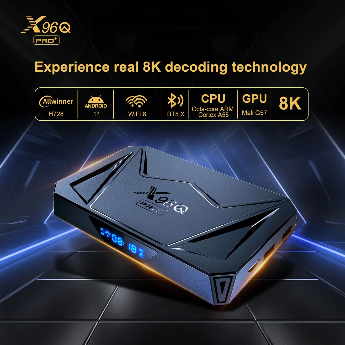 Original X96Q PRO+ Android 14 TV Box 4GB 32GB Allwinner H728 Quad Core 8K HD 1000M LAN Wifi6 X96Q Pro Plus Set Top Box 2GB 16GB