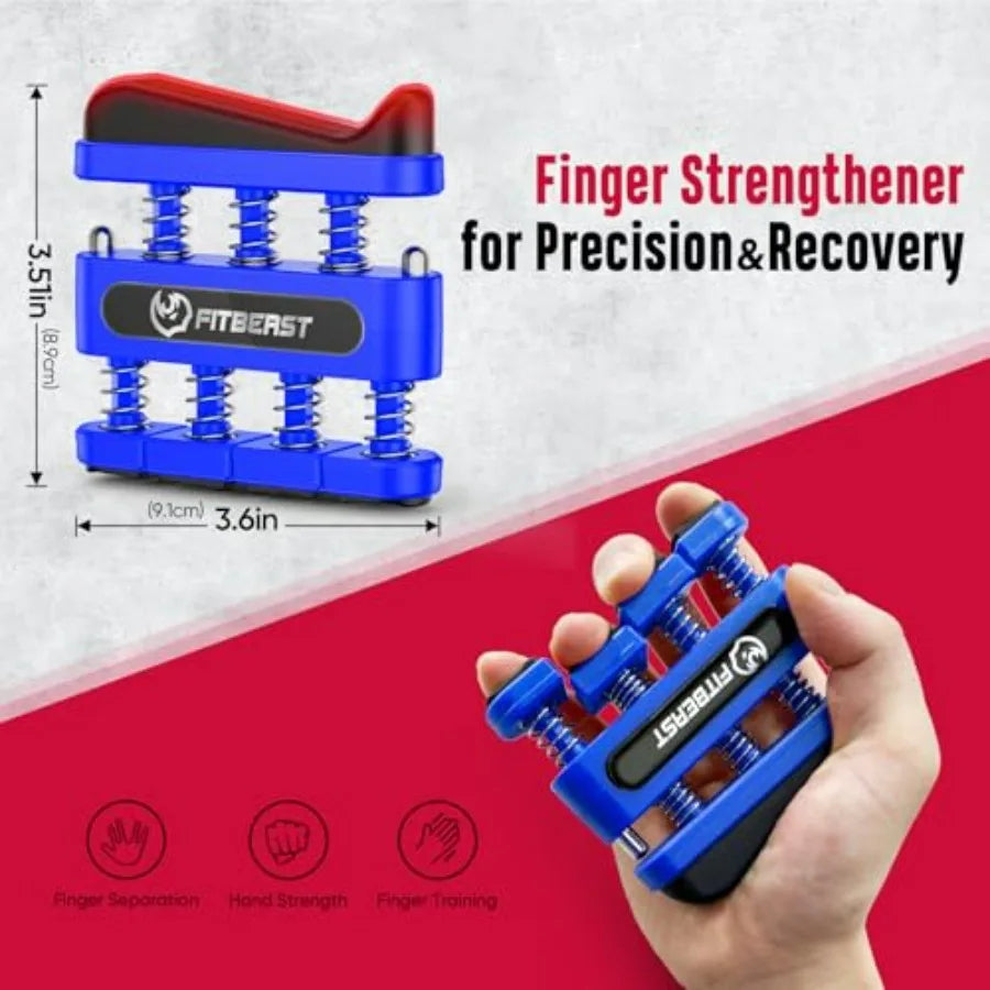 6-Pack Adjustable Resistance Hand Gripper Strengthener Kit with Forearm Exerciser and Massage Balls for Hand Therapy and Grip T