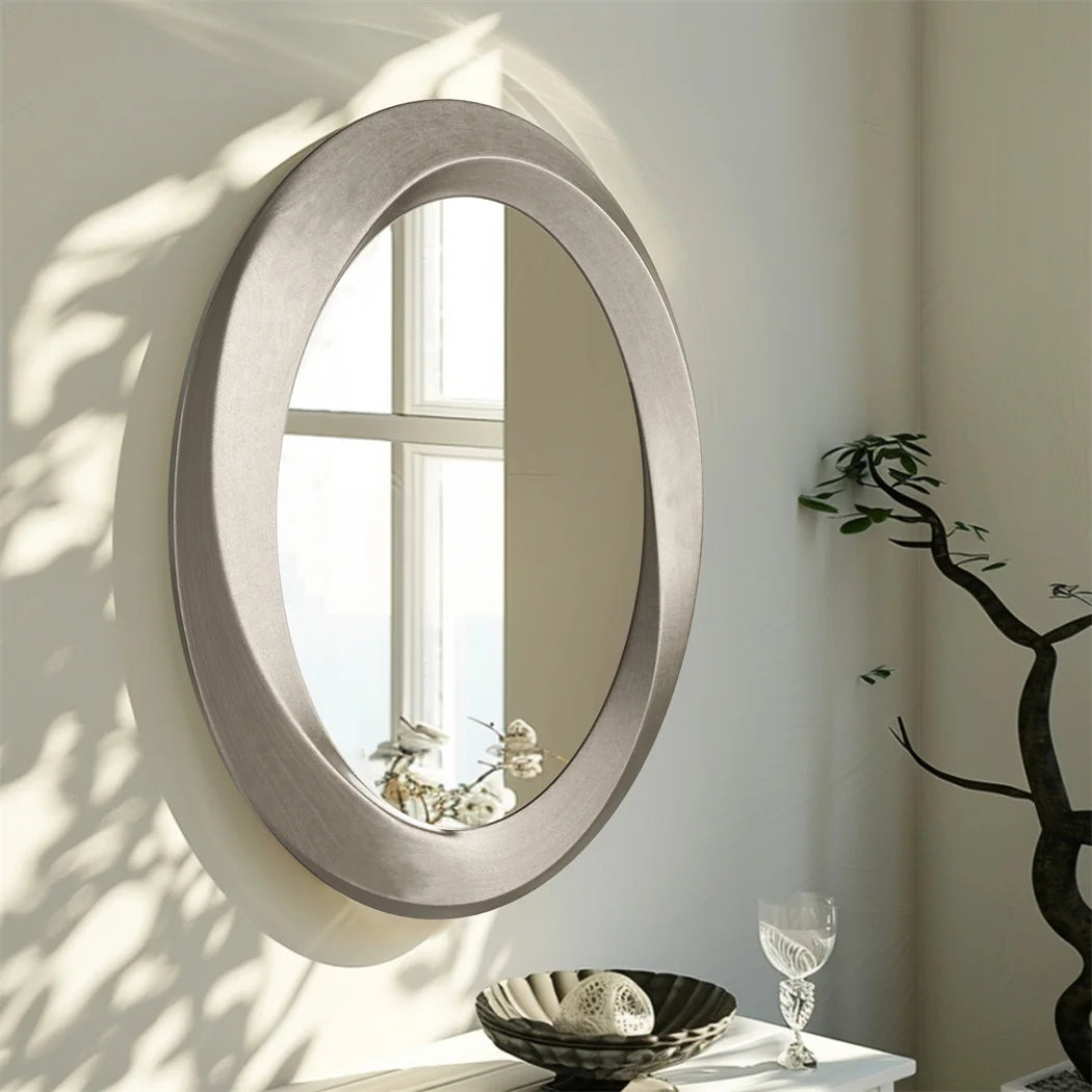 LUVODI 60x80cm Antique Baroque Gold Oval Beveled Framed Wall Mirror Decorative Accent Mirror for Living Room Bedroom Entryway Decor