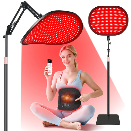 Astarexin Red Light Therapy for Face Body, 2-in-1 Infrared 432 LEDs Light Therapy with 660nm & 850nm Near Redlight Device Large Panel with Remote Stand Timer