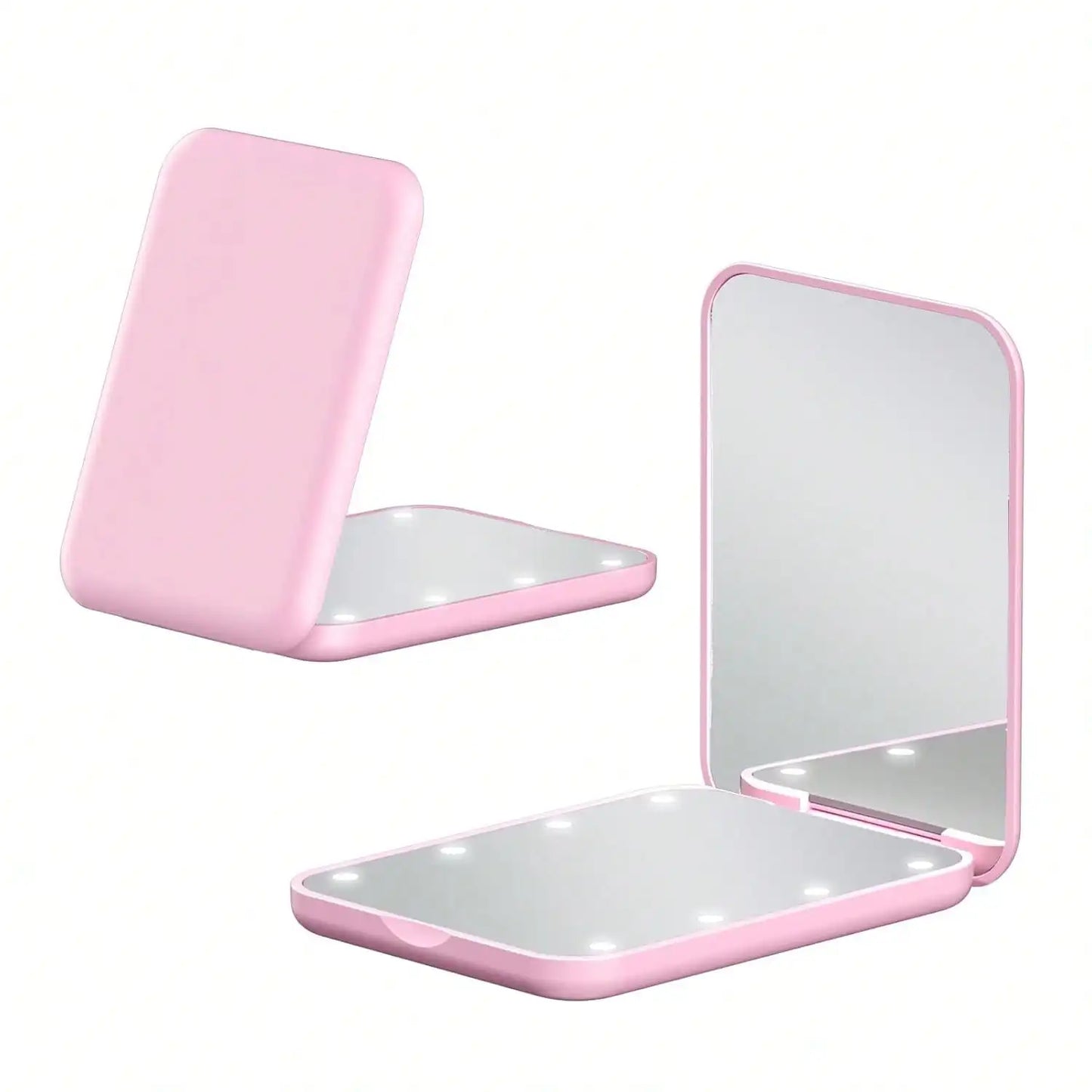 3X Magnification LED Makeup Mirror - Portable Dual-Sided Travel Mirror with Light, Compact for Purse/Pocket,Gift for Women&Girls