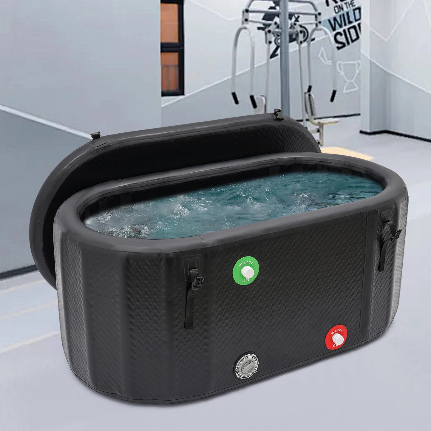 275L Inflatable Ice Bathtub Cold Water Therapy Tub with Pump Cold Plunge Pool for Outdoor Camping Athletes Recovery Pain Relief