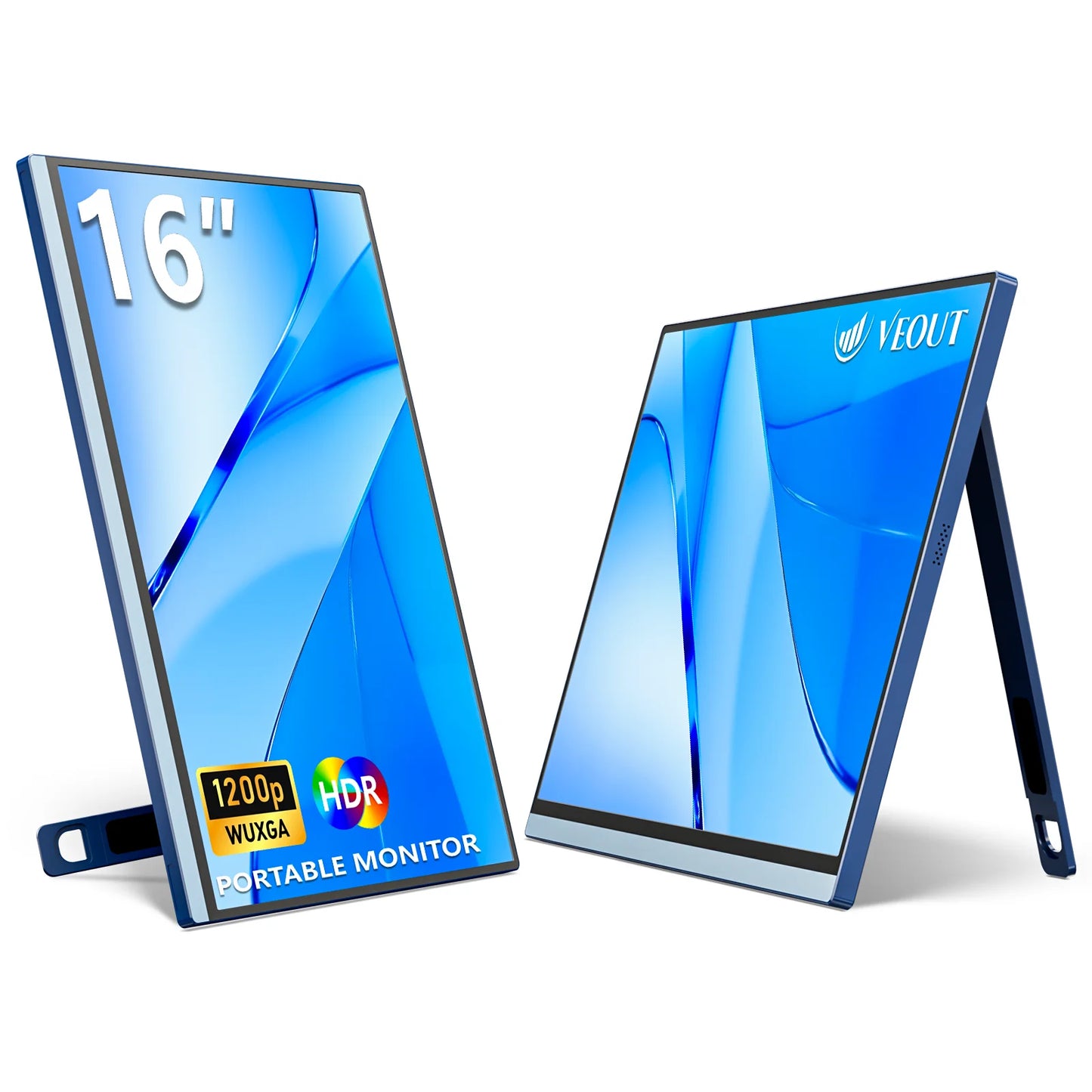 16“ VEOUT portable monitor 1920*1200P IPS,USB-C/HDMI,FreeSync 0.3" Ultra-Slim,Kickstand,4 Colors-Ideal for Gaming,Travel&Office