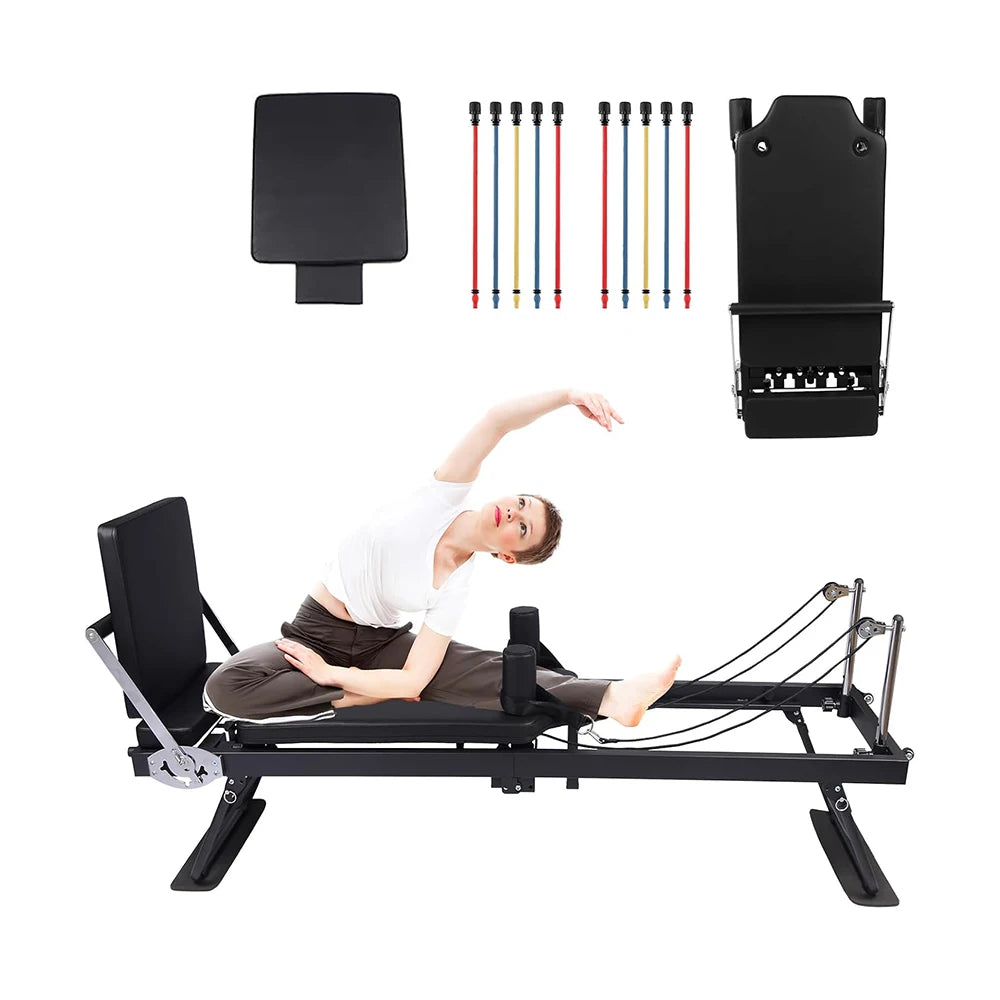 Pilates Reformer Machine,Foldable Pilates Reformer, Home Pilates Equipment for Strength Training Home Gym, Studio & Fitness